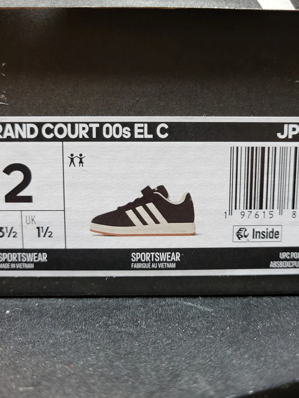 *NEW* Adidas Grand Court 00s EL C Black White Gum 